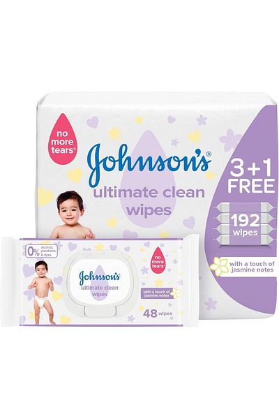 Johnson's Johnson's Baby, Wipes, Perfect Clean, 192 Wipes - Pack of 4