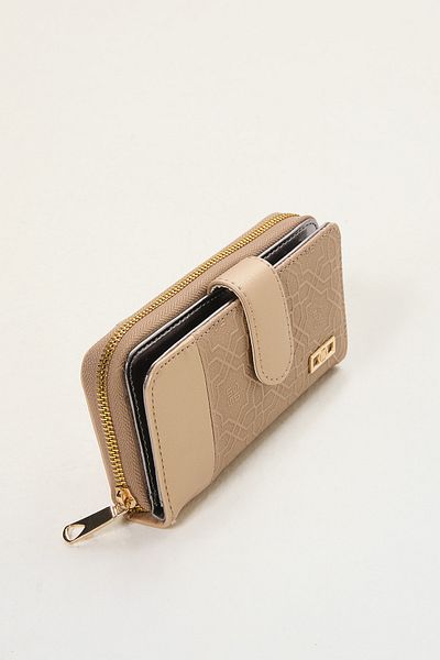 Setrms Banded Snap Closure Zippered Card Holder Wallet