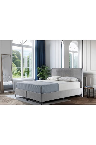 Vivense LUNA NOVA BAZA VE BAŞLIK SETİ, AÇIK GRİ, 140x200