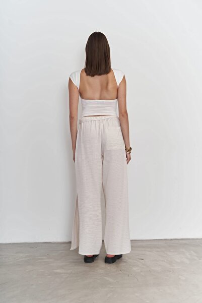 BOHEMAİ Ecru Harmony Side Tie Pants