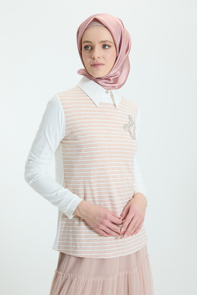 Setrms Çizgili Penye Bluz