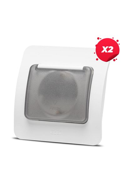 ELBI ELECTRIC X2 - Jazz socket cover CP, white, Elbi