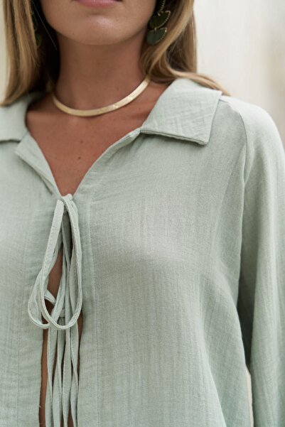 BOHEMAİ Bali Beaded Çağla Muslin Set