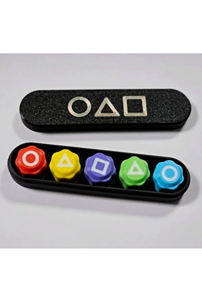 Genel Markalar 5 Taş Seti Kalamar Oyun Beştaş Oyuncak Renkli Taş Gonggi [ Kutulu ] Squid Game