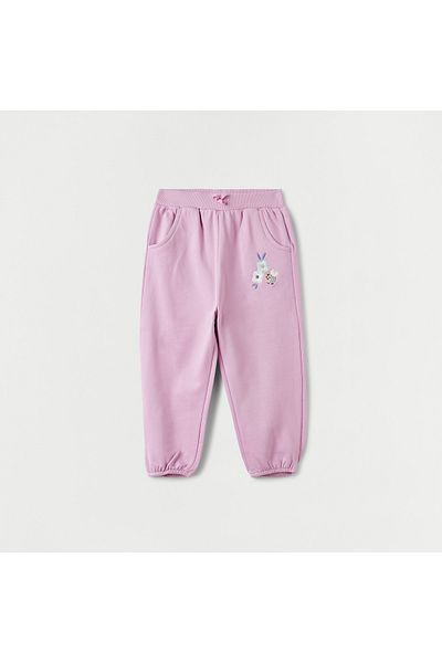 Juniors Floral Embroidered Joggers with Elasticated Waistband