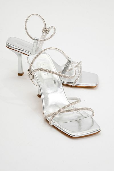 Ataköy Ayakkabı WOMEN'S METALLIC STONE HEEL SHOES