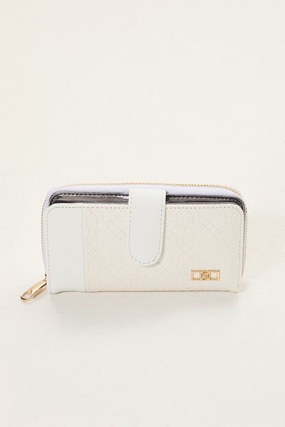 Setrms Banded Snap Closure Zippered Card Holder Wallet