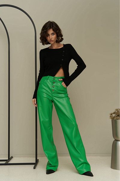 MAİ COLLECTİON Scott Green Leather Trousers