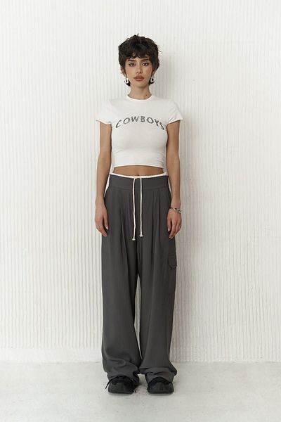 MAİ COLLECTİON Detailní antracitové kalhoty Gloria Boxer