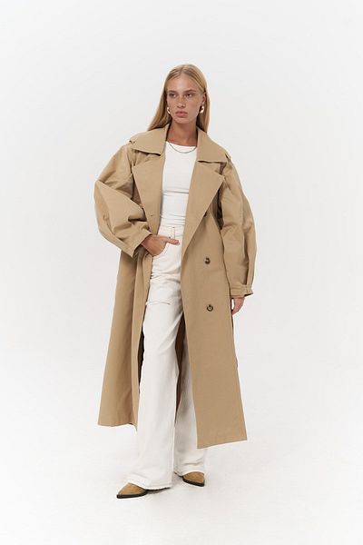 MAİ COLLECTİON Aubree Mink Oversize Trench Coat