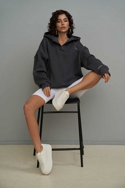 MAİ COLLECTİON Mikina Polo Anthracite Hoodie
