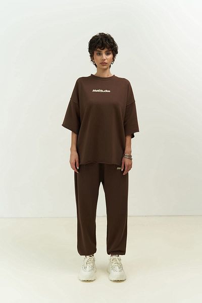 MAİ COLLECTİON Σετ φόρμας μπλουζάκι Manno Brown