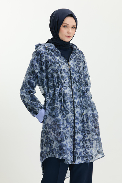 Setrms Fermuarlı Desenli Organze Kap