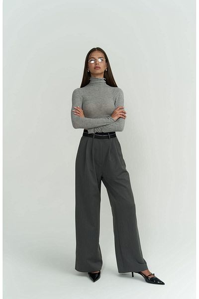 MAİ COLLECTİON Cedric Smoked Reverse Belt Palazzo Trousers