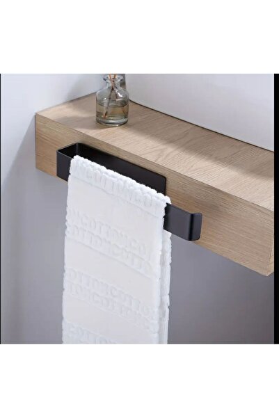 volo dekor -Paslanmaz Çelik Havluluk /Siyah /Yapışkanlı + Vidalı Sistem/ Banyo Lavabo Mutfak