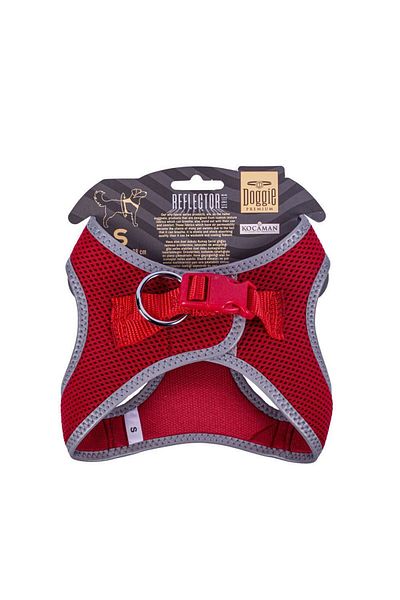Doggie Pneumatic Woven Reflective Small Breed Chest Collar Red 32-38 Cm (ARG-S)