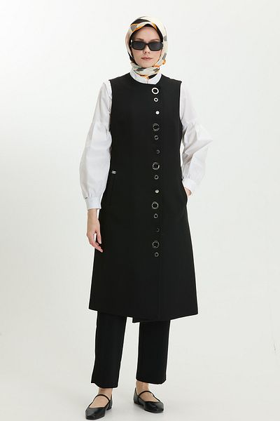 Setrms Eyelet Detailed Long Vest