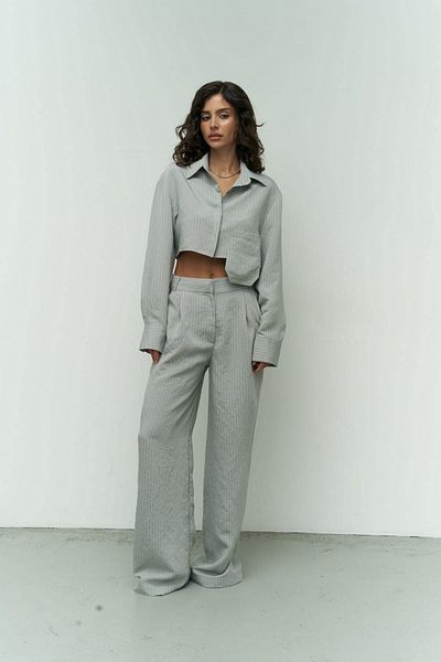 MAİ COLLECTİON Sada kalhot Valente Gray Crop Shirt