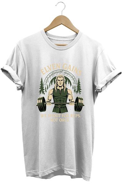 remonz Μπλουζάκι Legolas Gym LOTR Regular Fit 100% βαμβακερό μαλακό μπλουζάκι με λαιμόκοψη
