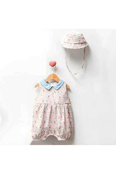 Cassiope Zürafa Desenli Şapkalı Romper