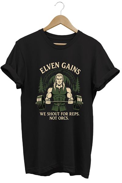 remonz Μπλουζάκι Legolas Gym LOTR Regular Fit 100% βαμβακερό μαλακό μπλουζάκι με λαιμόκοψη