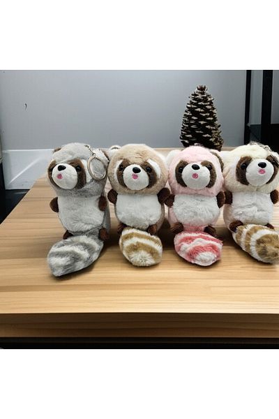 Meyra Accessories Raccoon Animal Plush Keychain Cute Good Quality Colorful Color Optional 1Pcs