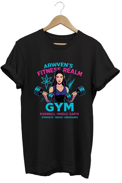 remonz Μπλουζάκι Arwen Gym LOTR Regular Fit 100% βαμβακερό μαλακό μπλουζάκι με λαιμόκοψη