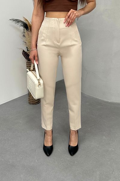 BİKELİFE Damenhose aus Stoff mit hoher Taille und schmalem Bein