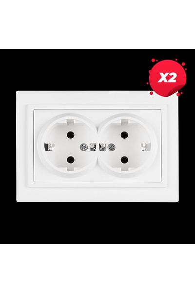 ELBI ELECTRIC X2 - Zena Alb Dual Socket CP ST, Elbi