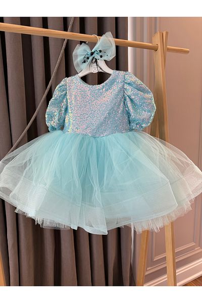 Baby Tutu cu paiete Aden, pentru ziua de nastere, costum de petrecere de absolvire, rochie de seara cu maneca balon scurta, rochie pentru fete
