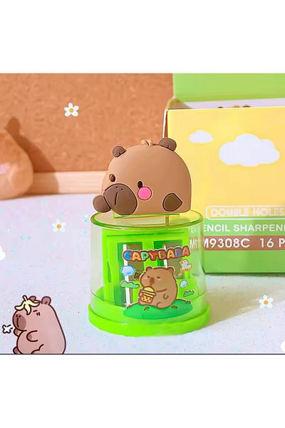 synshop Capybara Capybara Pencil Sharpener Pencil Opener with 2 Compartments