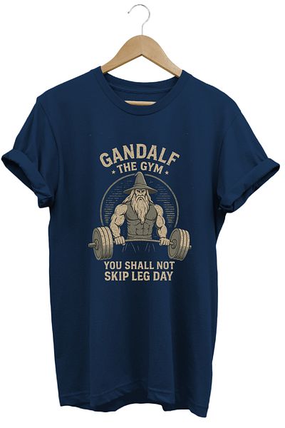 remonz Тениска с кръгло деколте Gandalf Gym LOTR Regular Fit, 100% памучен плат, мека текстура