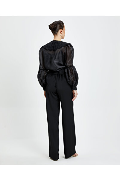 SERPİL Kadın Yaka Detaylı Şifon Gömlek - Modern ve Şık Tasarım - Özel ve Günlük Kullanım için Gömlek