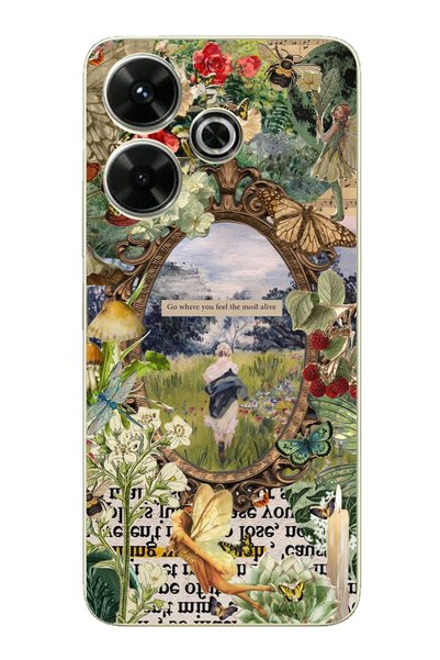TechTree Redmi 13 Compatible Green Nature Transparent Silicone Case