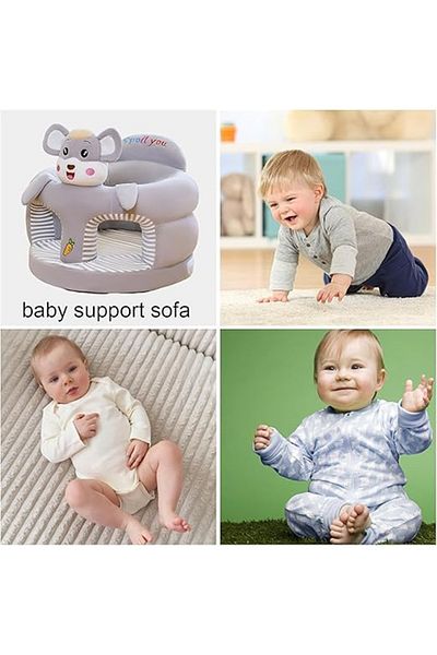 rexa Cartoon Animal Plush Baby Chair for Toddlers Washable Cover for Back Head Support and Infant Seat