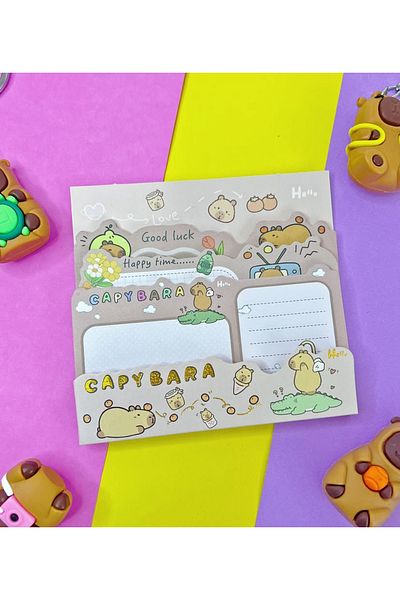 synshop Capybara Capibara Postit Adhesive Note Paper 3 Pcs