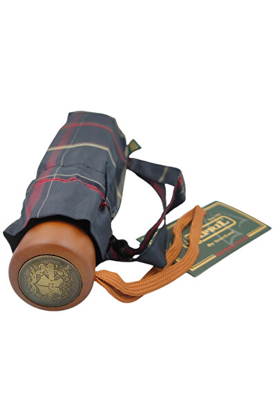 APRİL Otomatik Special Kumaş Ekose 10 Telli Katlanır Şemsiye