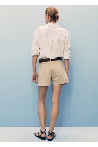 MANGO Woman Paçaları dikişsiz denim şort