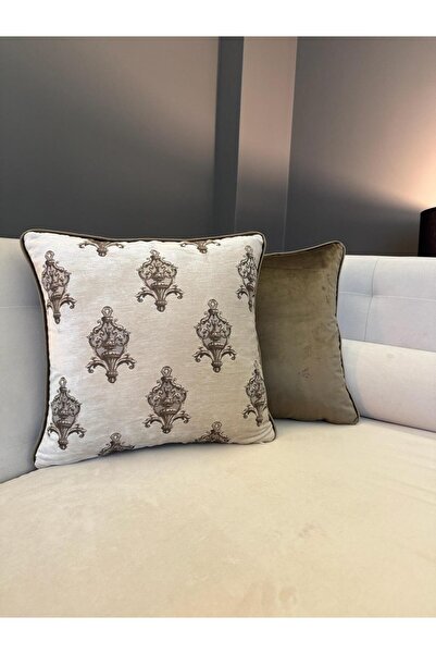 ref crea Medallion Patterned Throw Pillow Cover Mink