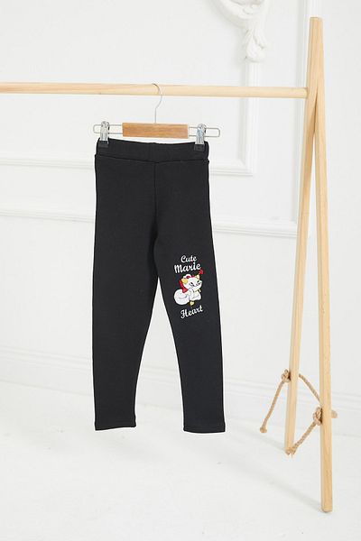TOFİSA Girl's Black Embroidered Tights - 26672
