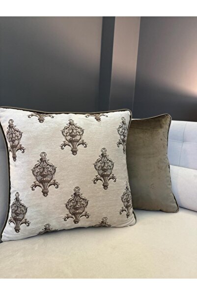 ref crea Medallion Patterned Throw Pillow Cover Mink