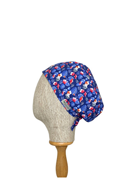 Viridi Medical Fashion Mavi Çiçek Desen Cerrahi Büyük Klasik Bone