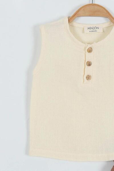 TRENDİMİZBİR Muslin Buttoned Shorts Set for Baby Boy