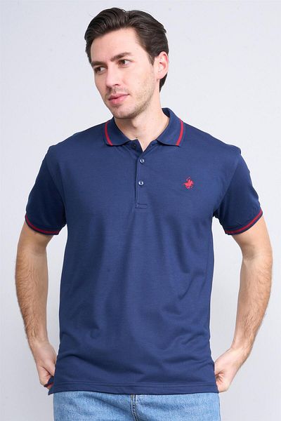 Çetinkaya Chester Polo 3953 Men's Polo Neck 30/1 Pique T-Shirt Navy Blue