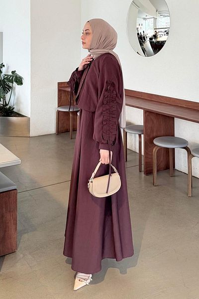 lamelif Μανίκι Μαζευμένο Μπουφάν Gilet Suit Plum