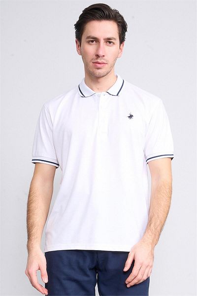 Çetinkaya Chester Polo 3953 Men's Polo Neck 30/1 Pique T-Shirt White