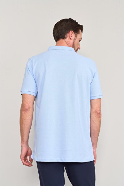 Çetinkaya Chester Polo 3047-L Erkek Polo Yaka Penye Pike T-shirt Bebe Mavi