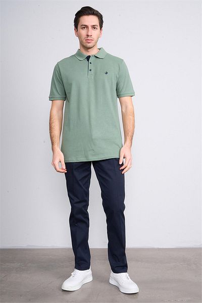 Çetinkaya Chester Polo 3047-L Men's Polo Neck Combed Pique T-Shirt Khaki