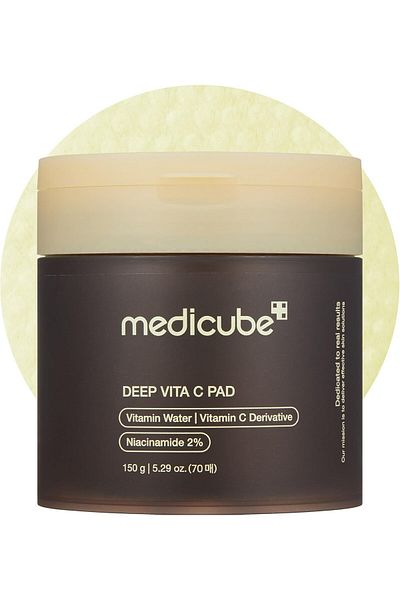 Medicube Deep Vita-C Facial Pads, Vitamin C Toner Pads for Uneven Skin(70 sheets)-150ml/5.29fl.oz