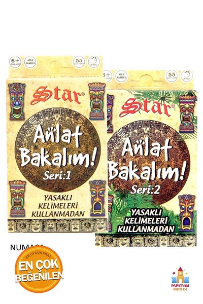 PapatyamPartiEvi Star Anlat Bakalım Kartları Kelime Oyunu - Yasaklı Kelimeler...